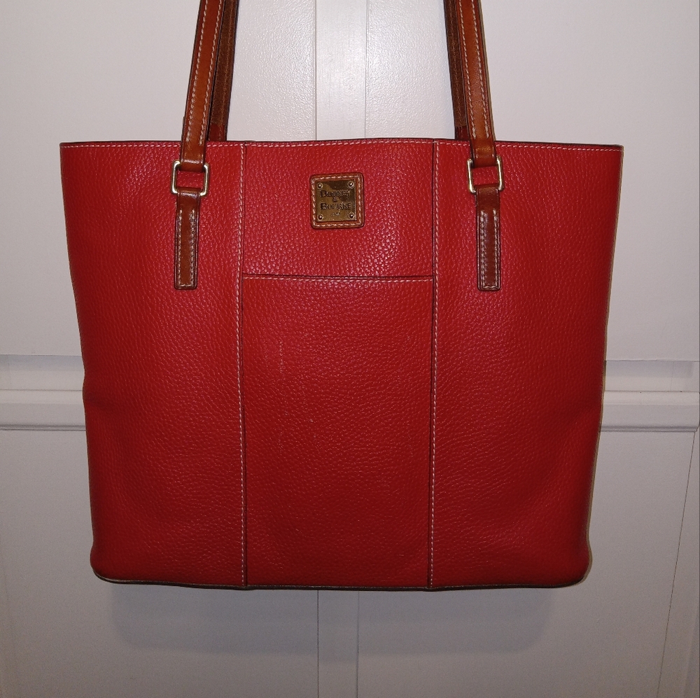 Dooney & Bourke | Lexington Red Pebble Grain Leather Tote Purse Handbag